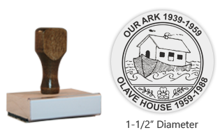 The 1-1/2" x 1-1/2" Our Ark/Olave House stamp is an approved Girl Scout & Girl Guide stamp layout. Ink pad sold separately! Free shipping on orders over $75!