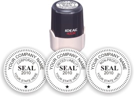 Corporate Seals and Stamps. Professional seals and stamps for corporations, engineers, architects. EZ Order by state. Self inking corporate stamps. Pre inked corporate stamps. Corporate embossers and seals. Secure ordering. Free Shipping.