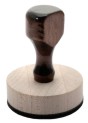 Custom round hand stamps at Knockout Prices. Customize with text or your custom artwork at no extra charge! Use with separate stamp pad. Secure order online with free shipping.