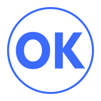 OK pre-inked rubber stamp available in blue ink with an impression size of 5/8" in diameter. Fast and free shipping on orders over $75!