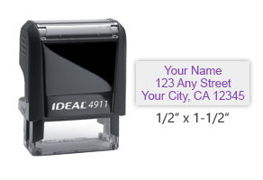 Ideal 4911 return address self-inking stamp in your choice of 11 ink colors. Ink and replacement pads sold separately. Free shipping on orders over $75!