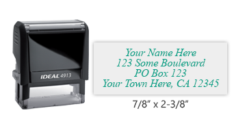 Ideal 4913 return address self-inking stamp in your choice of 11 ink colors. Refillable and convenient! Fast and free shipping on orders over $75!