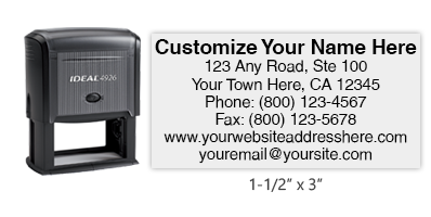 Ideal 4926 return address self-inking stamp in your choice of 11 ink colors. Ink and replacements pads sold separately. Free shipping on orders over $75!
