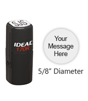 Customize this 5/8" diameter stamp for free with your text or small logo in your choice of 11 ink colors. Fast and free shipping with orders $75 and over!