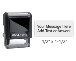 Customize up to 3 lines of text on this small message stamp in your choice of 11 ink colors! Free shipping on orders over $75! Ships in 1-2 business days.