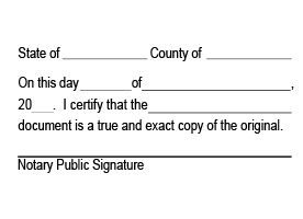 This notary public stamp lets you certify a document as a true copy with a convient pre-inked Cosco HD-112 stamp mount. Orders over $75 ship free!