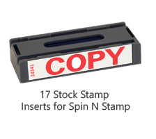 Spin 'n Stamp Stock Cartridges are available in 17 stock layouts. Easy to insert into the Spin 'n Stamp case. Fast and free shipping on orders over $75!