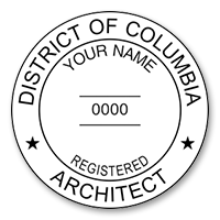 This professional architect stamp for the District of Columbia adheres to state regulations and provides top quality impressions. Orders over $75 ship free.