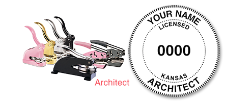This professional architect embosser for the state of Kansas adheres to state regulations and provides top quality impressions. Orders over $75 ship free.