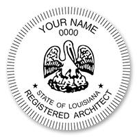 This professional architect stamp for the state of Louisiana adheres to state regulations and provides top quality impressions. Orders over $75 ship free.