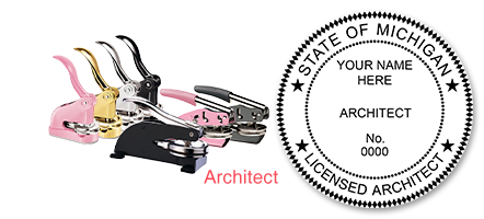 This professional architect embosser for the state of Michigan adheres to state regulations and provides top quality impressions. Orders over $75 ship free.