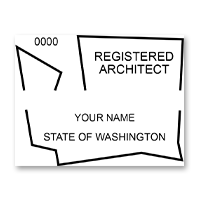 This professional architect stamp for the state of Washington adheres to state regulations and makes top quality impressions. Orders over $75 ship free.