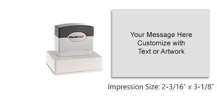 Design this 2-3/16” x 3-1/8” ChampFast XL-225 pre-inked stamp w/ up to 11 lines of text/art. Available in 3 ink colors and is an essential home & business tool.