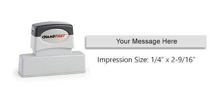 Customize this pre-inked ChampFast XL-55 with 1 line of text only, available in 3 ink colors. Prefect for one-lined messages or e-mail addresses!