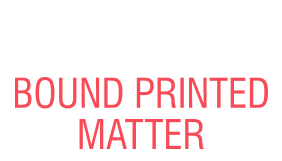 This BOUND PRINTED MATTER self-inking stock stamp comes in one of our 5 standard and 6 premium ink colors and a choice of 4 sizes. Orders over $75 ship free!