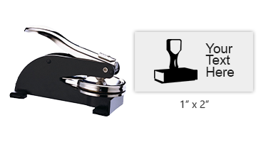 This Shiny Desk Embosser, Model ED has an impression size of 1" x 2" and features 5 lines of customizable text. Orders over $75 ship free!