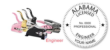 This professional engineer embosser for the state of Alabama adheres to state regulations and provides top quality impressions. Orders over $75 ship free!
