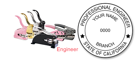 This professional engineer embosser for the state of California adheres to state regulations and provides top quality impressions. Orders over $75 ship free!
