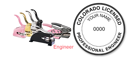 This professional engineer embosser for the state of Colorado adheres to state regulations and provides top quality impressions. Orders over $75 ship free!
