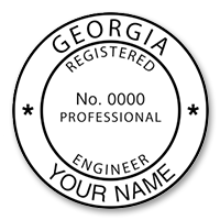 This professional engineer stamp for the state of Georgia adheres to state regulations and provides top quality impressions. Orders over $75 ship free!