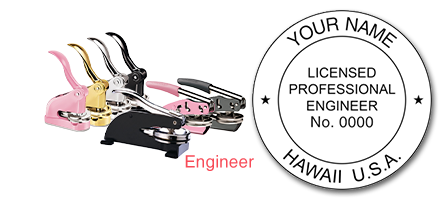 This professional engineer embosser for the state of Hawaii adheres to state regulations and provides top quality impressions. Orders over $75 ship free!