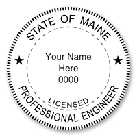 This professional engineer stamp for the state of Maine adheres to state regulations and provides top quality impressions. Orders over $75 ship free!