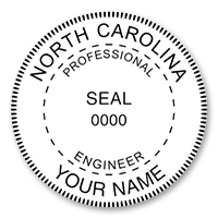 This professional engineer stamp for the state of North Carolina adheres to state regulations and provides top quality impressions. Orders over $75 ship free!