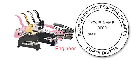 This professional engineer embosser for the state of North Dakota adheres to state regulations & provides top quality impressions. Orders over $75 ship free!