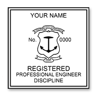 This professional engineer stamp for the state of Rhode Island adheres to state regulations and provides top quality impressions. Orders over $75 ship free!