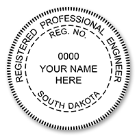 This professional engineer stamp for the state of South Dakota adheres to state regulations and provides top quality impressions. Orders over $75 ship free!