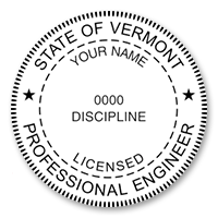 This professional engineer stamp for the state of Vermont adheres to state regulations and provides top quality impressions. Orders over $75 ship free!