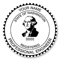 This professional engineer stamp for the state of Washington adheres to state regulations and provides top quality impressions. Orders over $75 ship free!