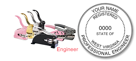 This professional engineer embosser for the state of West Virginia adheres to state regulations & provides top quality impressions. Orders over $75 ship free!