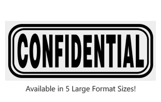 This Rectangle Confidential large stock message stamp comes on a wood hand stamp and in one of 5 sizes. Separate ink pad required. Orders over $75 ship free!