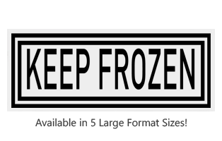 This Rectangle Keep Frozen large stock message comes on a wood hand stamp and in one of our 5 sizes. Separate ink pad required. Orders over $75 ship free!