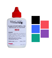 Oil-based refill ink for all Maxlight, Slim and Super Slim stamps. Available in 5 ink colors. Orders over $75 ship free!