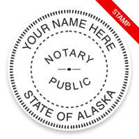 This notary stamp for the state of Alaska adheres to state regulations & provides quality impressions on all 6 mount choices. Orders over $75 ship free!