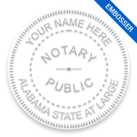 This notary public embosser for the state of Alabama adheres to state regulations and provides top quality embossed impressions. Orders over $75 ship free!
