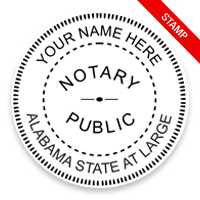 This notary public stamp for the state of Alabama adheres to state regulations and provides top quality impressions. Orders over $75 ship free!