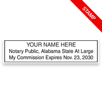 Top quality self-inking Alabama notary stamp ships in 1-2 days. Meets all state specifications and requirements. Free shipping on orders over $75!