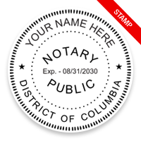 This notary public stamp for the state of District of Columbia adheres to state regulations and provides top quality impressions. Orders over $75 ship free!
