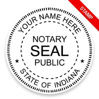 This notary public stamp for the state of Indiana adheres to state regulations and provides top quality impressions. Orders over $75 ship free!