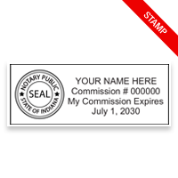 Top quality Indiana notary stamps ship in 1-2 days, meet all state specifications and are fully customizable. Free shipping on orders over $75!