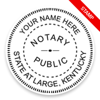 This notary public stamp for the state of Kentucky adheres to state regulations and provides top quality impressions. Orders over $75 ship free!
