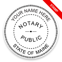 This notary public stamp for the state of Maine adheres to state regulations and provides top quality impressions. Orders over $75 ship free!