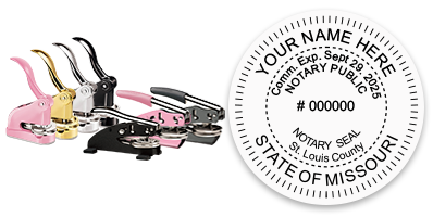 This notary public embosser for the state of Missouri meets state requirements and provides top quality embossed impressions. Orders over $75 ship free!