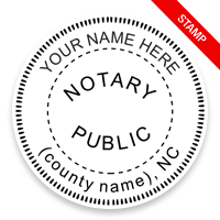 This notary public stamp for the state of North Carolina adheres to state regulations and provides top quality impressions. Orders over $75 ship free!
