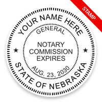 This notary public stamp for the state of Nebraska adheres to state regulations and provides top quality impressions. Orders over $75 ship free!