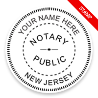 This notary public stamp for the state of New Jersey adheres to state regulations and provides top quality impressions. Orders over $75 ship free!