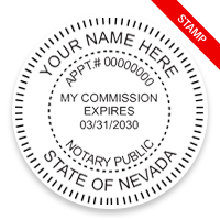 This notary public stamp for the state of Nevada adheres to state regulations and provides top quality impressions. Orders over $75 ship free!